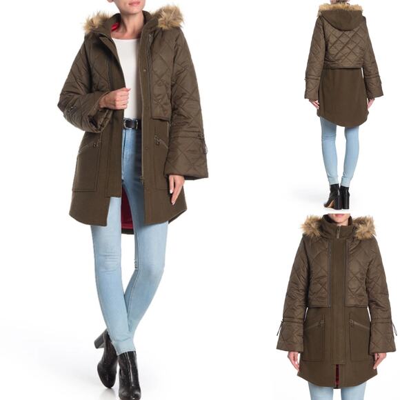 Joie Hetal Hooded Wool Coat With Faux Fur Trim Size Medium - Picture 12 of 12